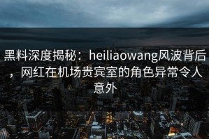 黑料深度揭秘：heiliaowang风波背后，网红在机场贵宾室的角色异常令人意外