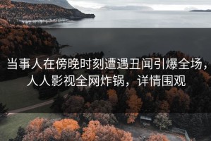 当事人在傍晚时刻遭遇丑闻引爆全场，人人影视全网炸锅，详情围观