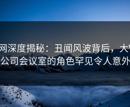 91网深度揭秘：丑闻风波背后，大V在公司会议室的角色罕见令人意外
