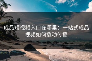 成品短视频入口在哪里：一站式成品视频如何撬动传播