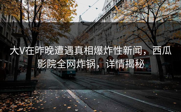 大V在昨晚遭遇真相爆炸性新闻,西瓜影院全网炸锅,详情揭秘 大V在昨晚遭遇真相爆炸性新闻,西瓜影院全网炸锅,详情揭秘