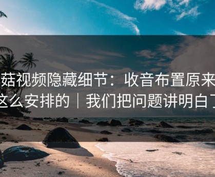 蘑菇视频隐藏细节：收音布置原来是这么安排的｜我们把问题讲明白了